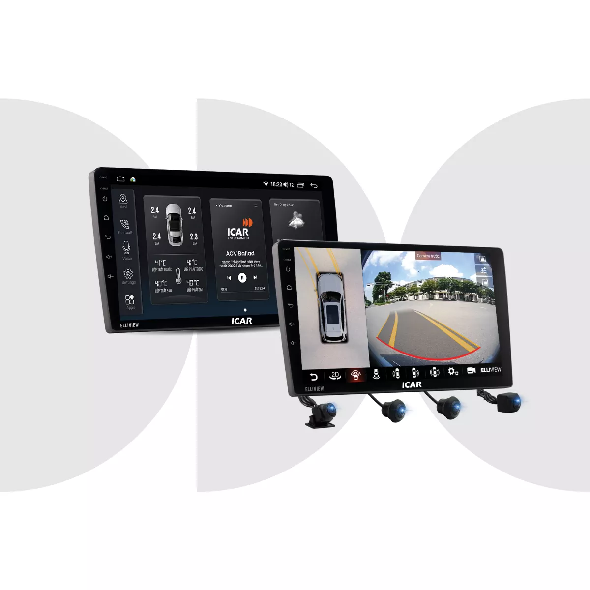 Màn hình Android liền cam 360 ICAR Elliview S4 Premium 2024 - Hình 1