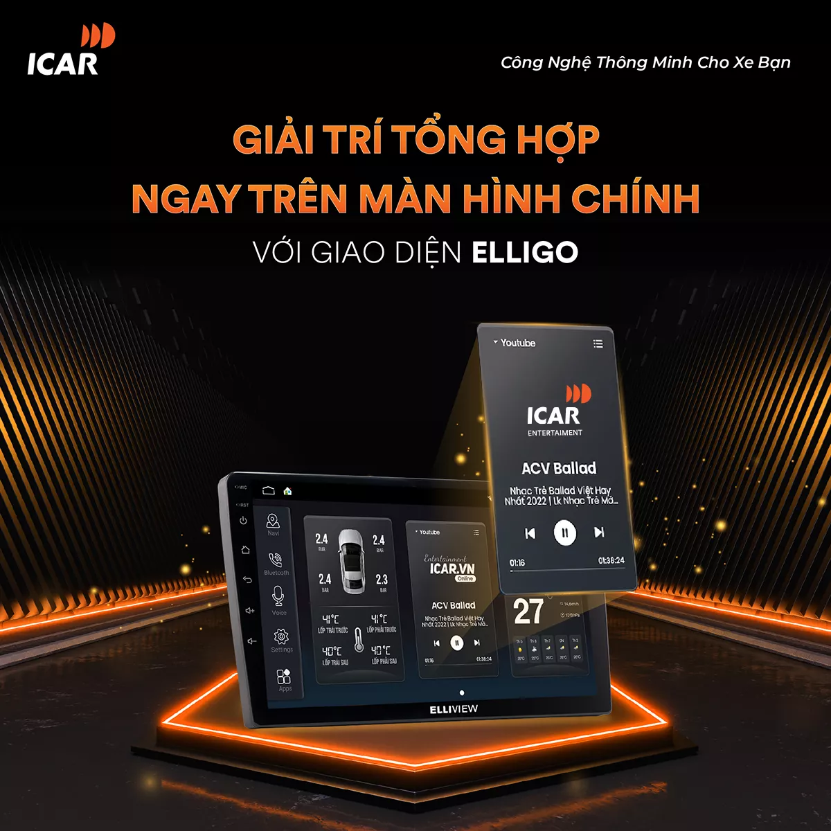 MÀN HÌNH ANDROID Ô TÔ ELLIVIEW U4 DELUXE - Hình 5
