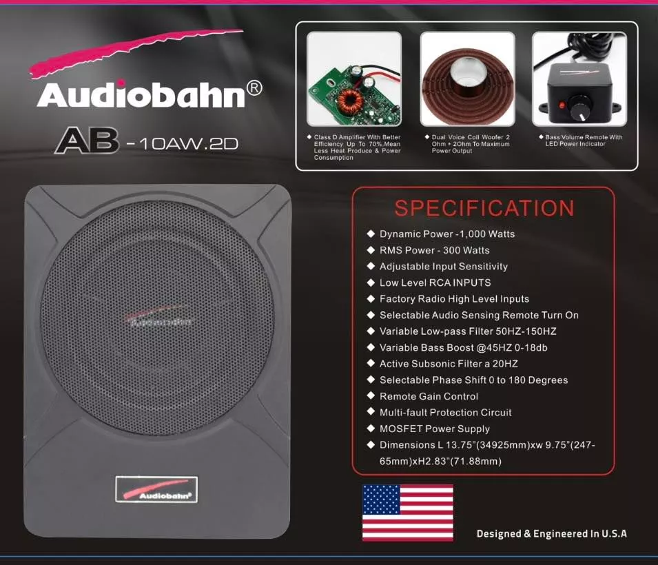 Sub gầm ghế Audiobahn AB-10AW.2D - Hình 2