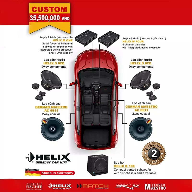 CẤU HÌNH ÂM THANH HELIX VÀ MAESTRO CHÍNH HÃNG - Hình 1
