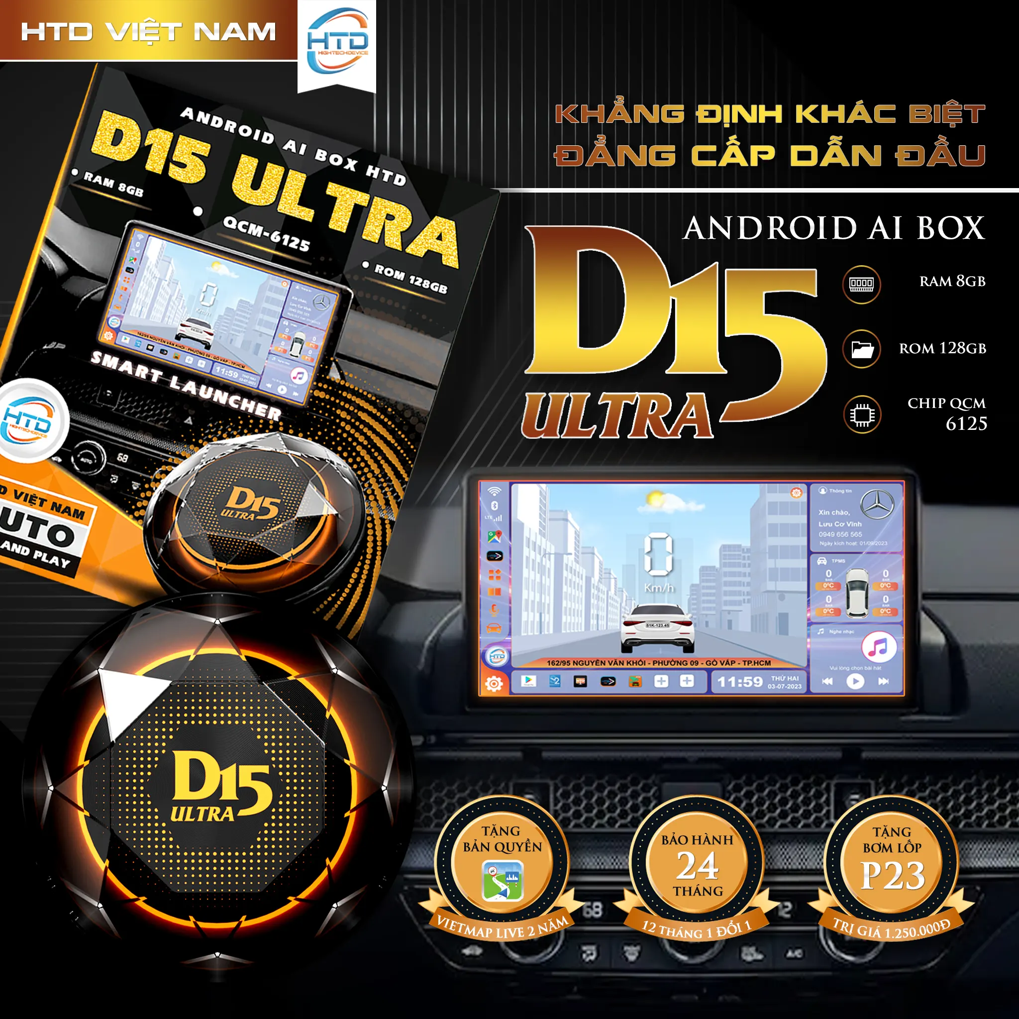 ANDROID BOX CHO Ô TÔ D15 ULTRA