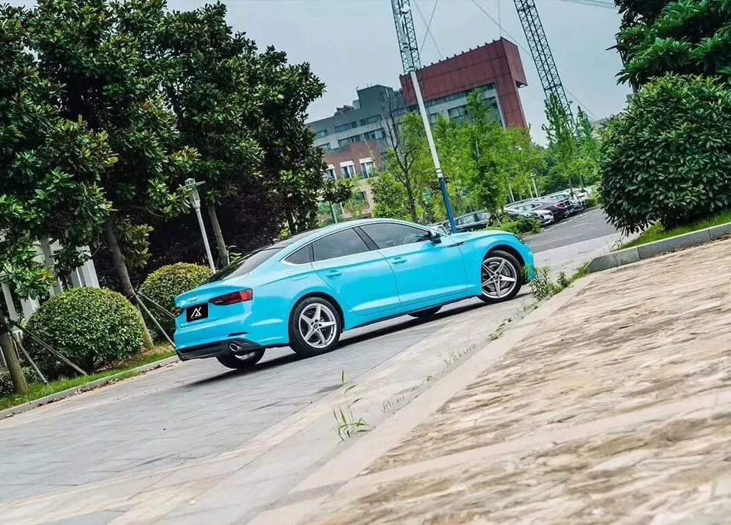 AX WRAP FILM GLOSS LIGHT SKY BLUE –XANH BẦU TRỜI BÓNG NHẸ AUDI - Hình 3