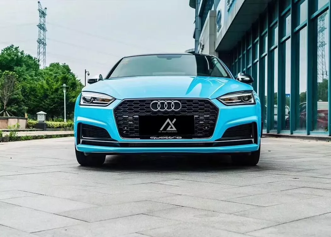 AX WRAP FILM GLOSS LIGHT SKY BLUE –XANH BẦU TRỜI BÓNG NHẸ AUDI - Hình 5
