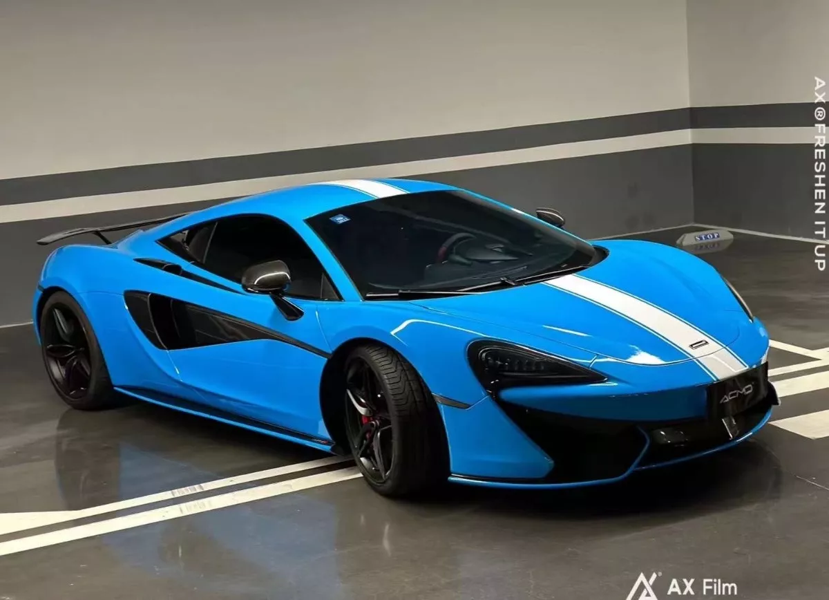 AX WRAP FILM GLOSS SKY BLUE – XANH BẦU TRỜI BÓNG MCLAREN 570S - Hình 2
