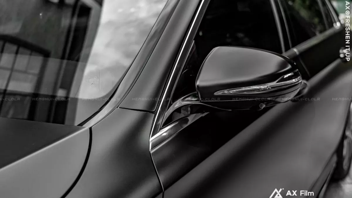 AX WRAP FILM MATTE BLACK – ĐEN MỜ MERCEDES BENZ E300 - Hình 3