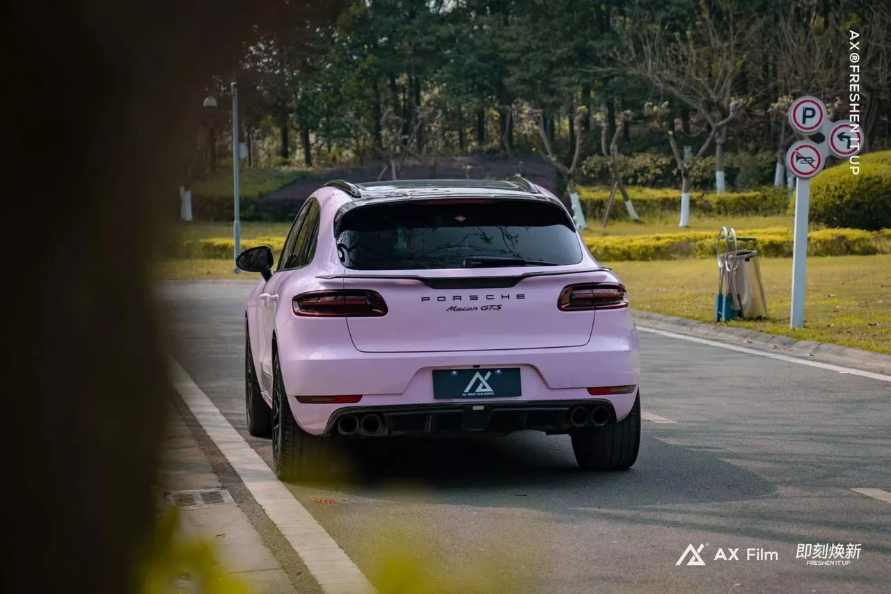 AX WRAP FILM ULTRA GLOSS BEGONIA PINK – HỒNG THU HẢI ĐƯỜNG SIÊU BÓNG PORSCHE MACAN GTS - Hình 2
