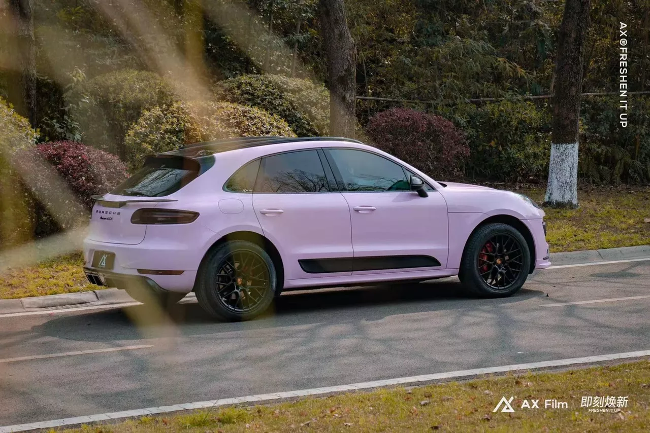 AX WRAP FILM ULTRA GLOSS BEGONIA PINK – HỒNG THU HẢI ĐƯỜNG SIÊU BÓNG PORSCHE MACAN GTS - Hình 3
