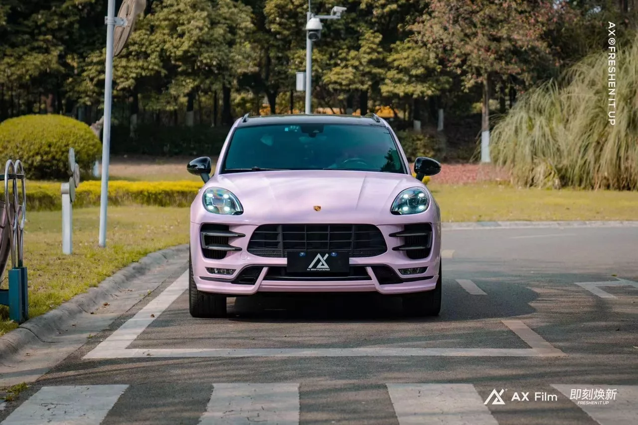 AX WRAP FILM ULTRA GLOSS BEGONIA PINK – HỒNG THU HẢI ĐƯỜNG SIÊU BÓNG PORSCHE MACAN GTS - Hình 4