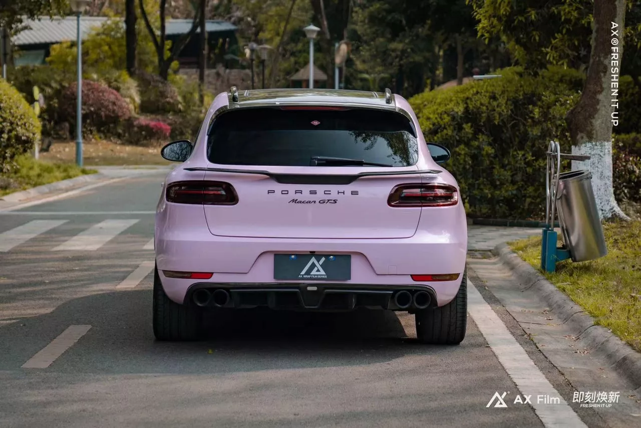 AX WRAP FILM ULTRA GLOSS BEGONIA PINK – HỒNG THU HẢI ĐƯỜNG SIÊU BÓNG PORSCHE MACAN GTS - Hình 5