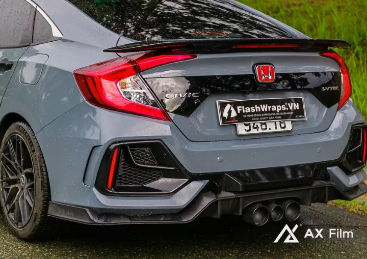 AX WRAP FILM GLOSS LIGHT CEMENT GRAY – XI MĂNG SÁNG BÓNG - HONDA CIVIC - Hình 3