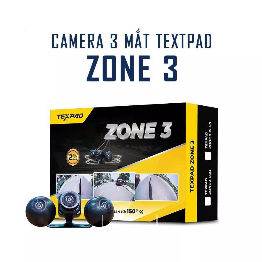 CAMERA 3 MẮT TEXPAD ZONE 3 ECO - Camera Hỗ Trợ Lái Xe An Toàn - Hình 1