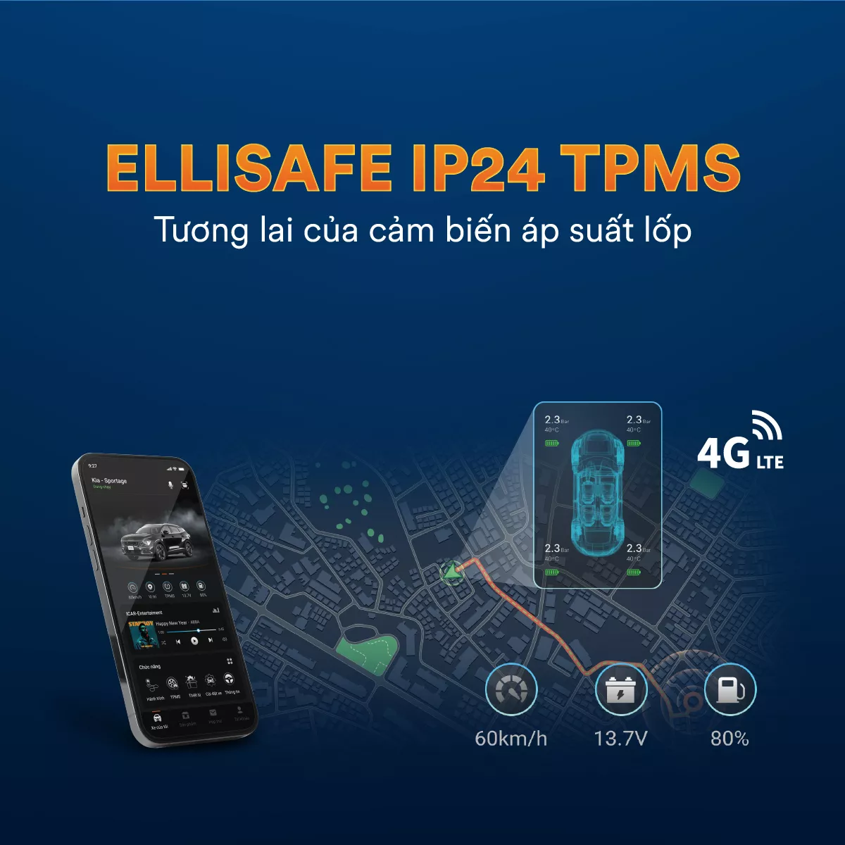 CẢM BIẾN ÁP SUẤT LỐP ICAR ELLISAFE IP24L DÀNH CHO MỌI XE - Hình 3