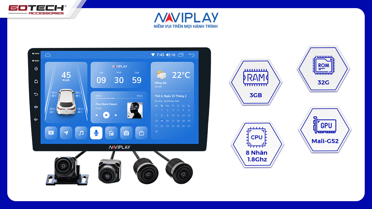 MÀN HÌNH ANDROID Ô TÔ NAVIPLAY N360