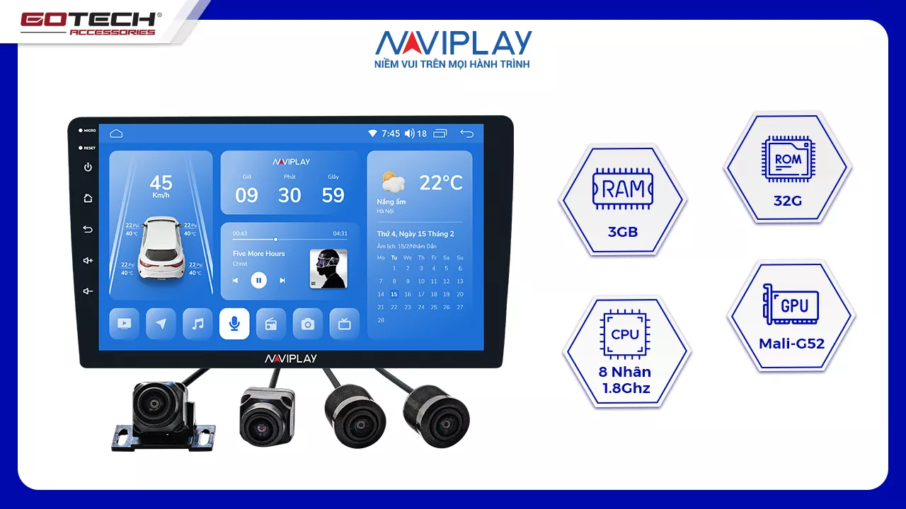 MÀN HÌNH ANDROID Ô TÔ NAVIPLAY N360 - Hình 1