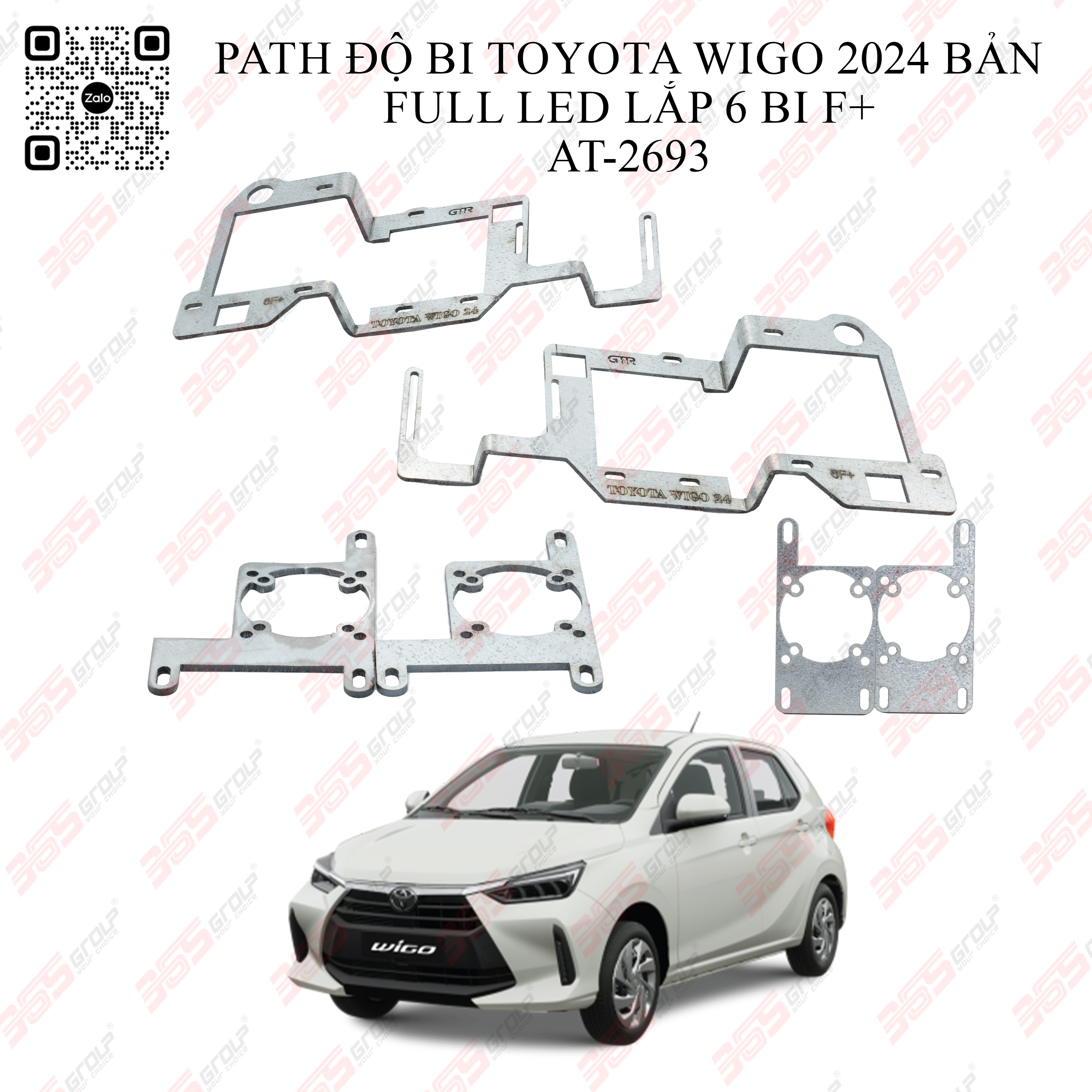 AT 2693 PATH ĐỘ BI TOYOTA WIGO 2024 BẢN FULL LED LẮP 6 BI F+