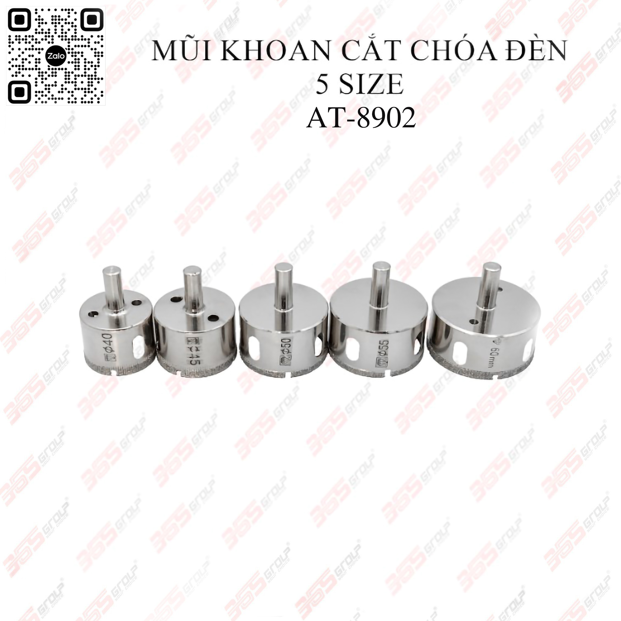 MŨI KHOAN CẮT CHÓA ĐÈN 5 SIZE AT 8902