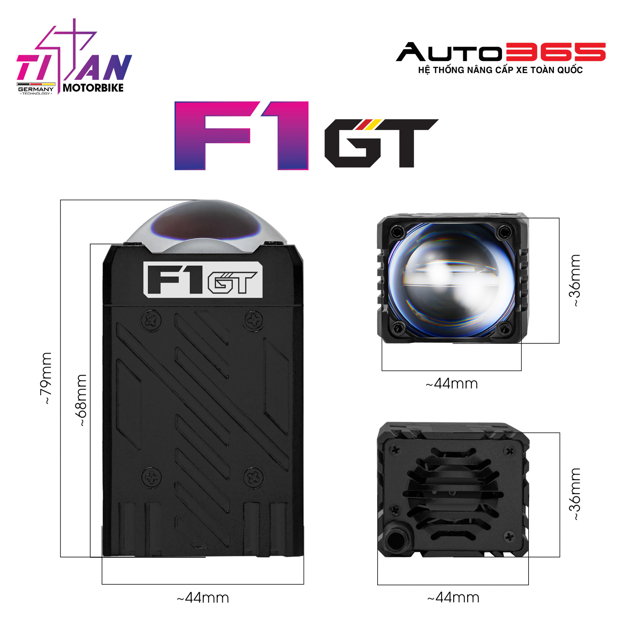 ĐÈN TRỢ SÁNG TITAN MOTO F1 GT