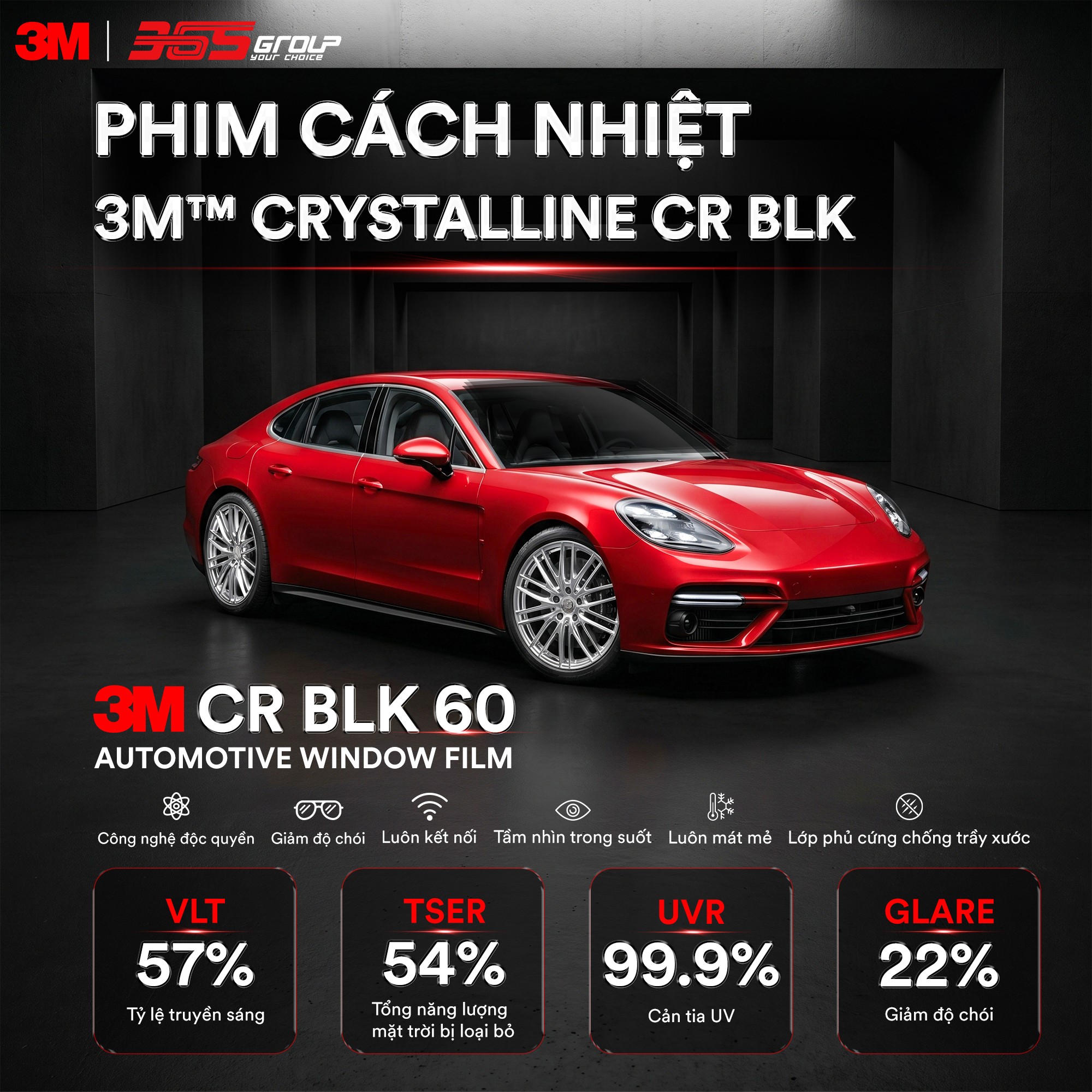 Phim cách nhiệt 3M CR BLK 60
