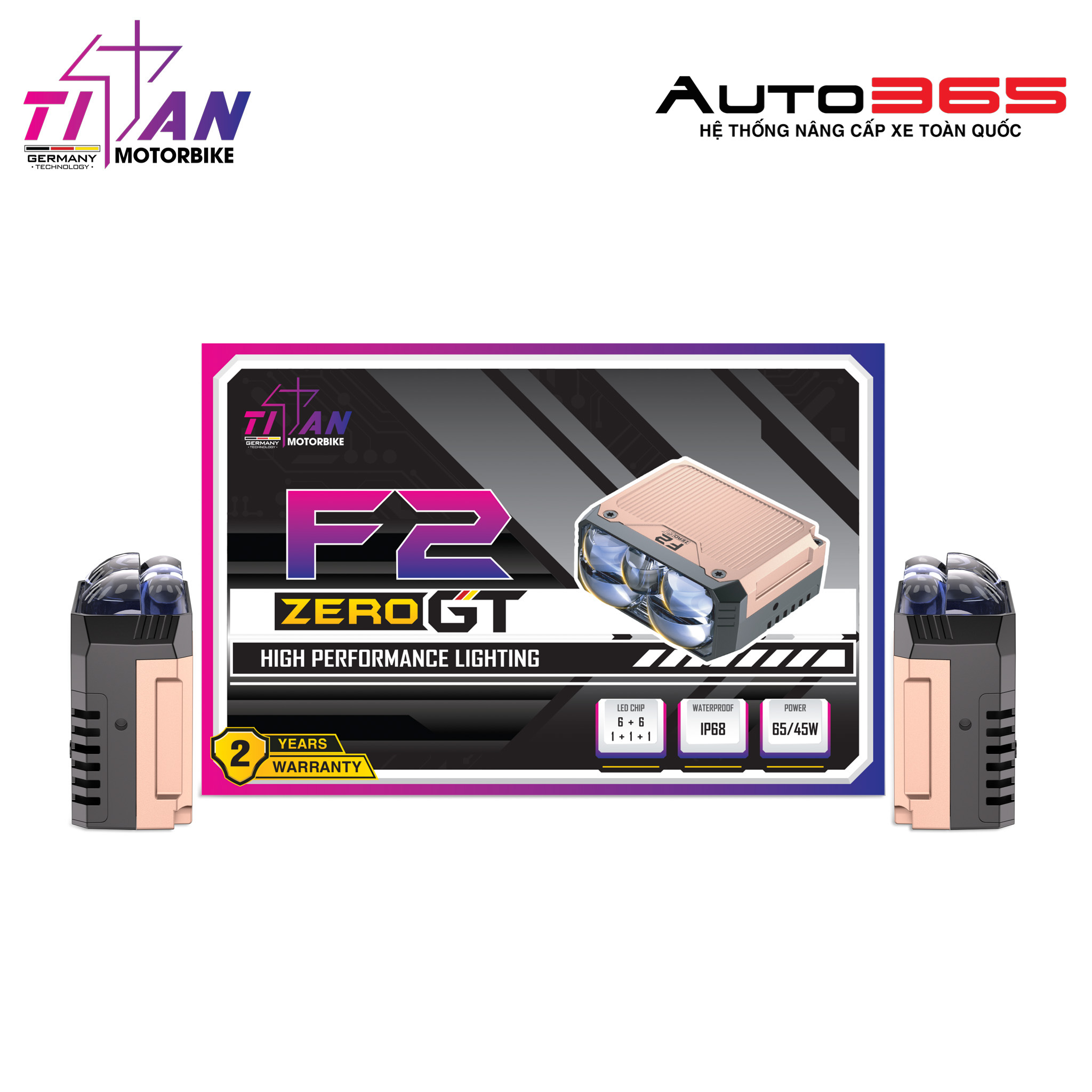 ĐÈN TRỢ SÁNG TITAN MOTO F2 ZERO GT