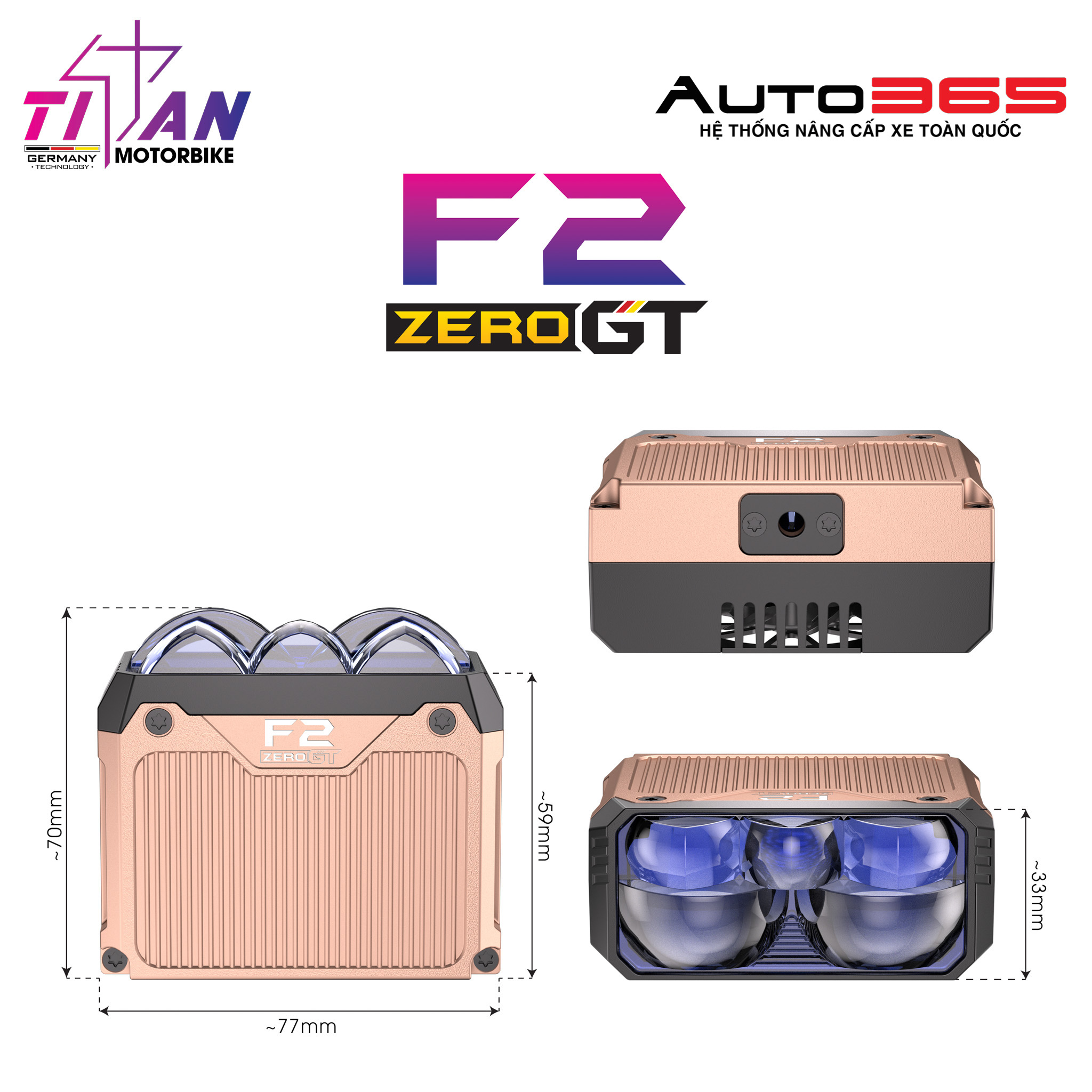 ĐÈN TRỢ SÁNG TITAN MOTO F2 ZERO GT