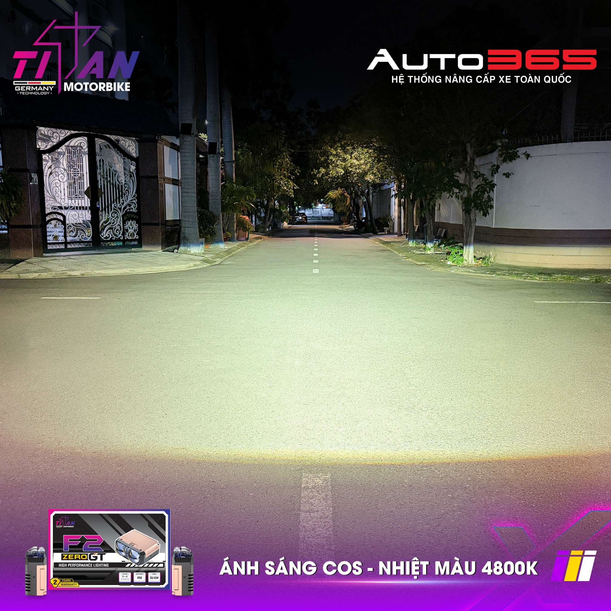 ĐÈN TRỢ SÁNG TITAN MOTO F2 ZERO GT
