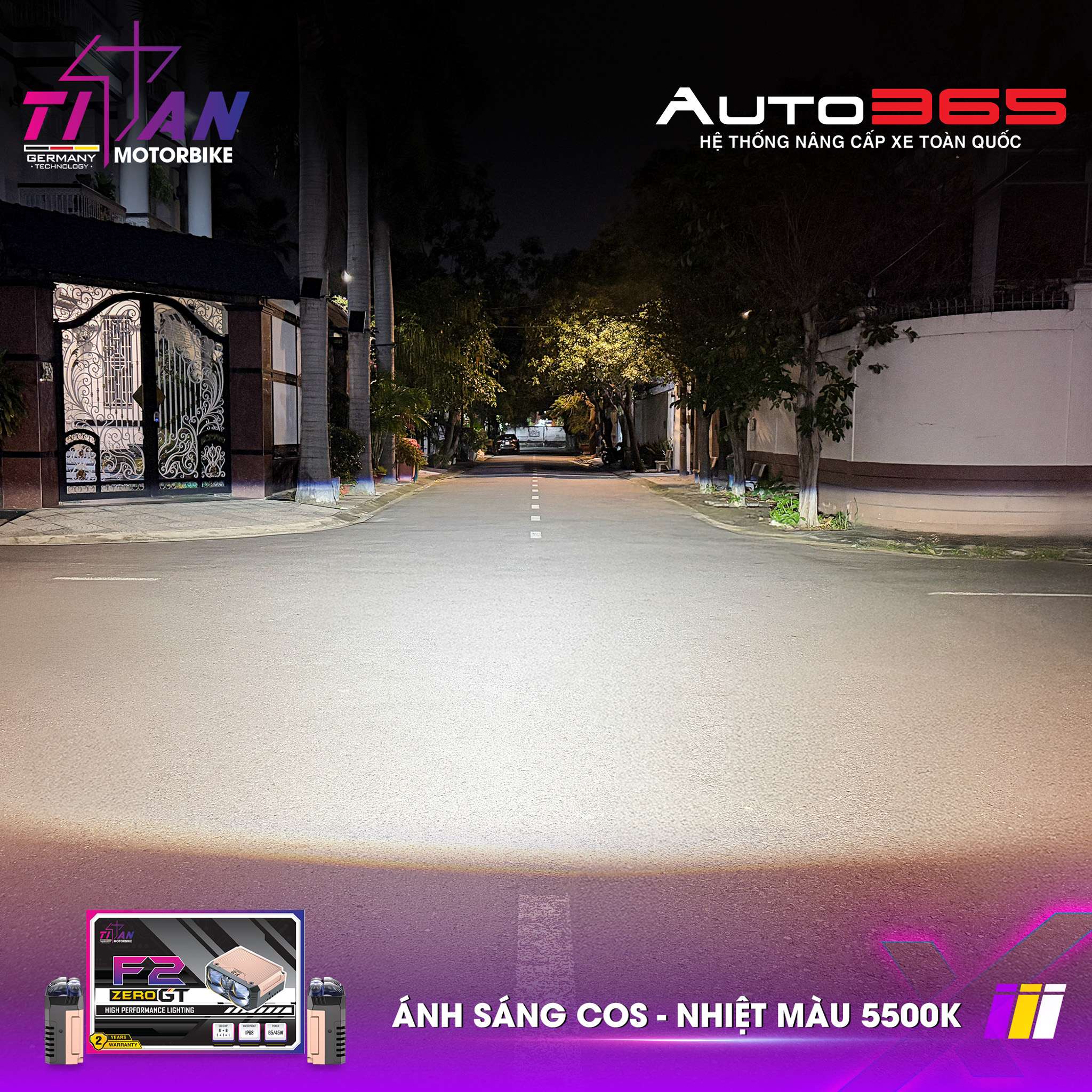 ĐÈN TRỢ SÁNG TITAN MOTO F2 ZERO GT