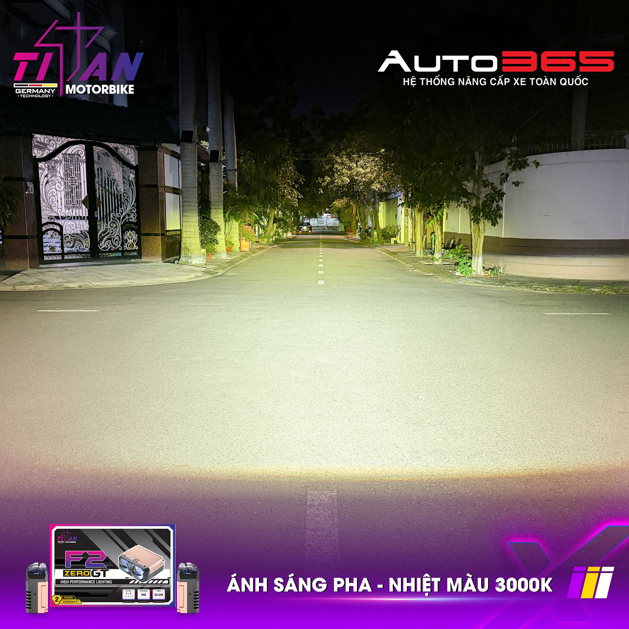 ĐÈN TRỢ SÁNG TITAN MOTO F2 ZERO GT