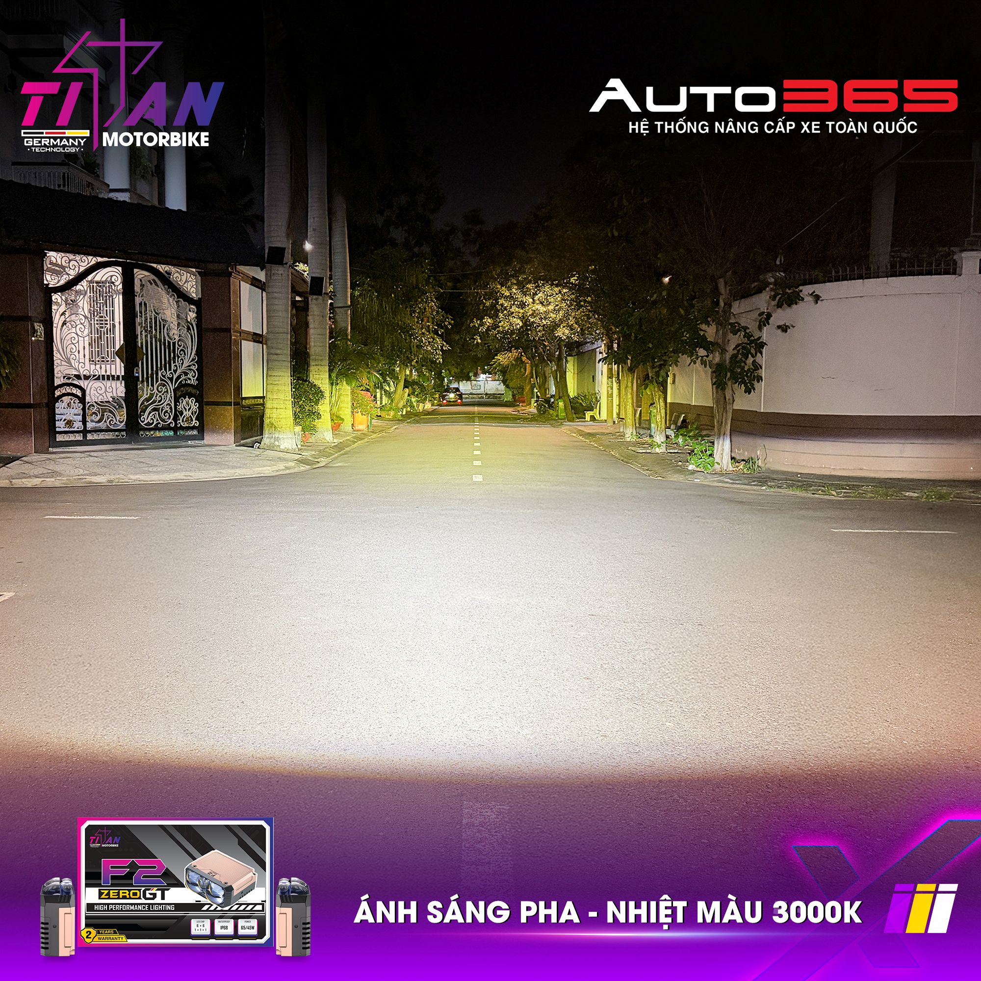 ĐÈN TRỢ SÁNG TITAN MOTO F2 ZERO GT