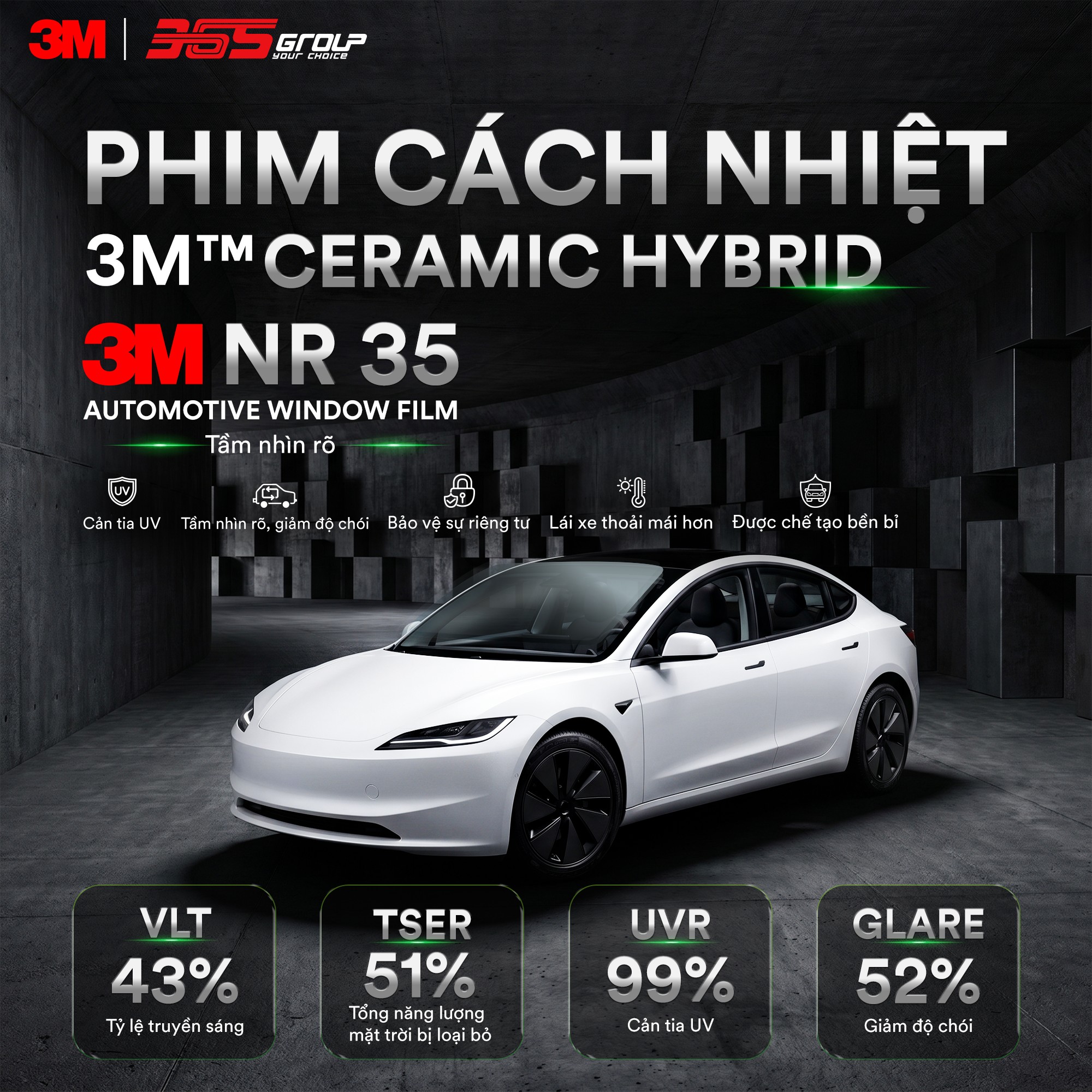 Phim cách nhiệt 3M Ceramic Hybrid