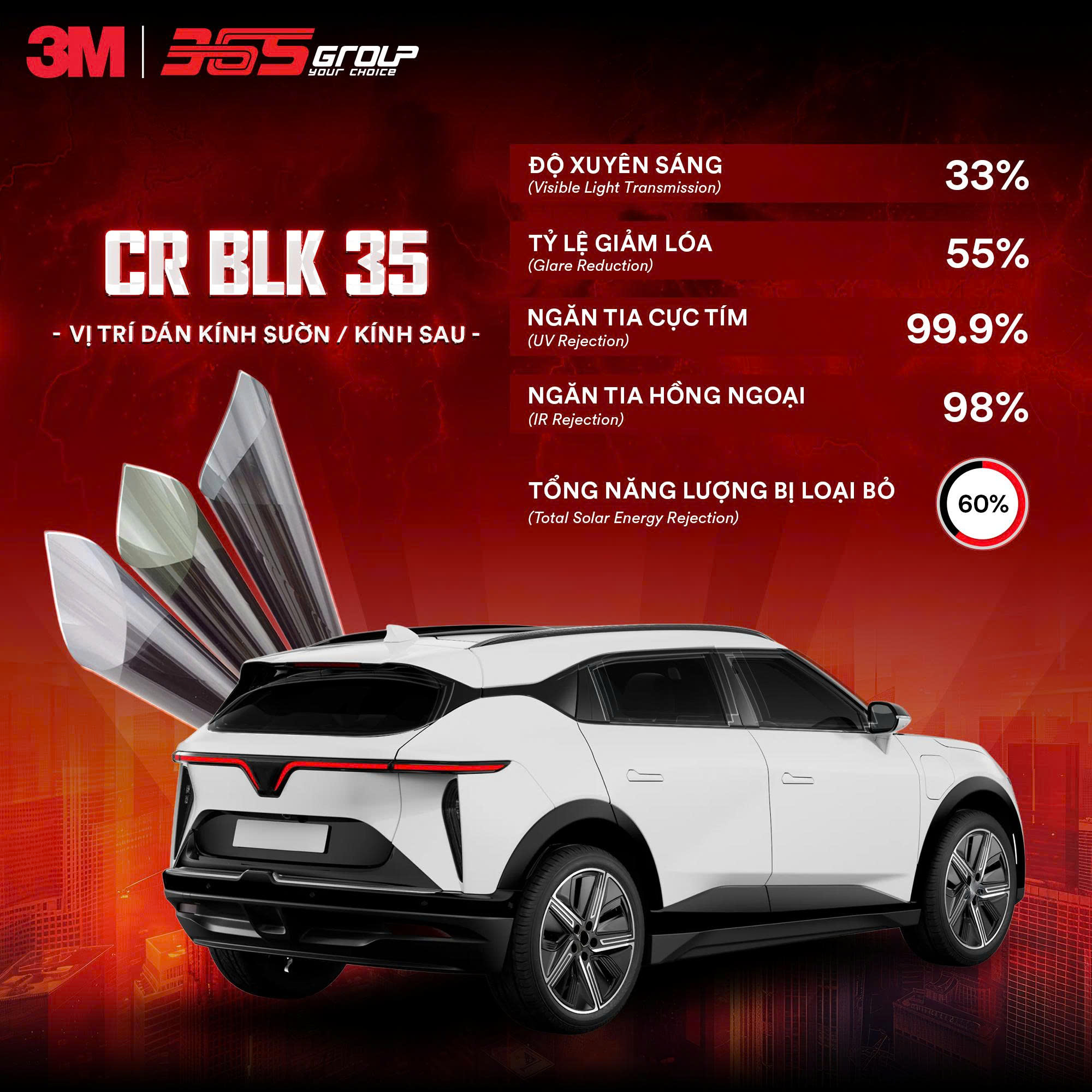 Phim cách nhiệt 3M CR BLK 35