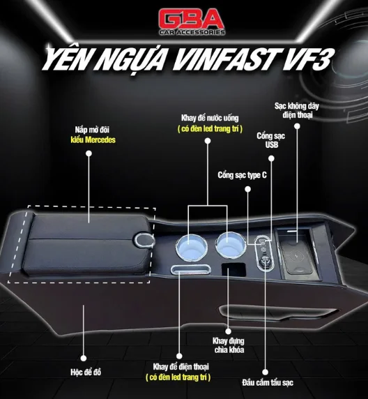 BỆ TỲ TAY YÊN NGỰA GBA CHO VINFAST VF3 - Hình 3