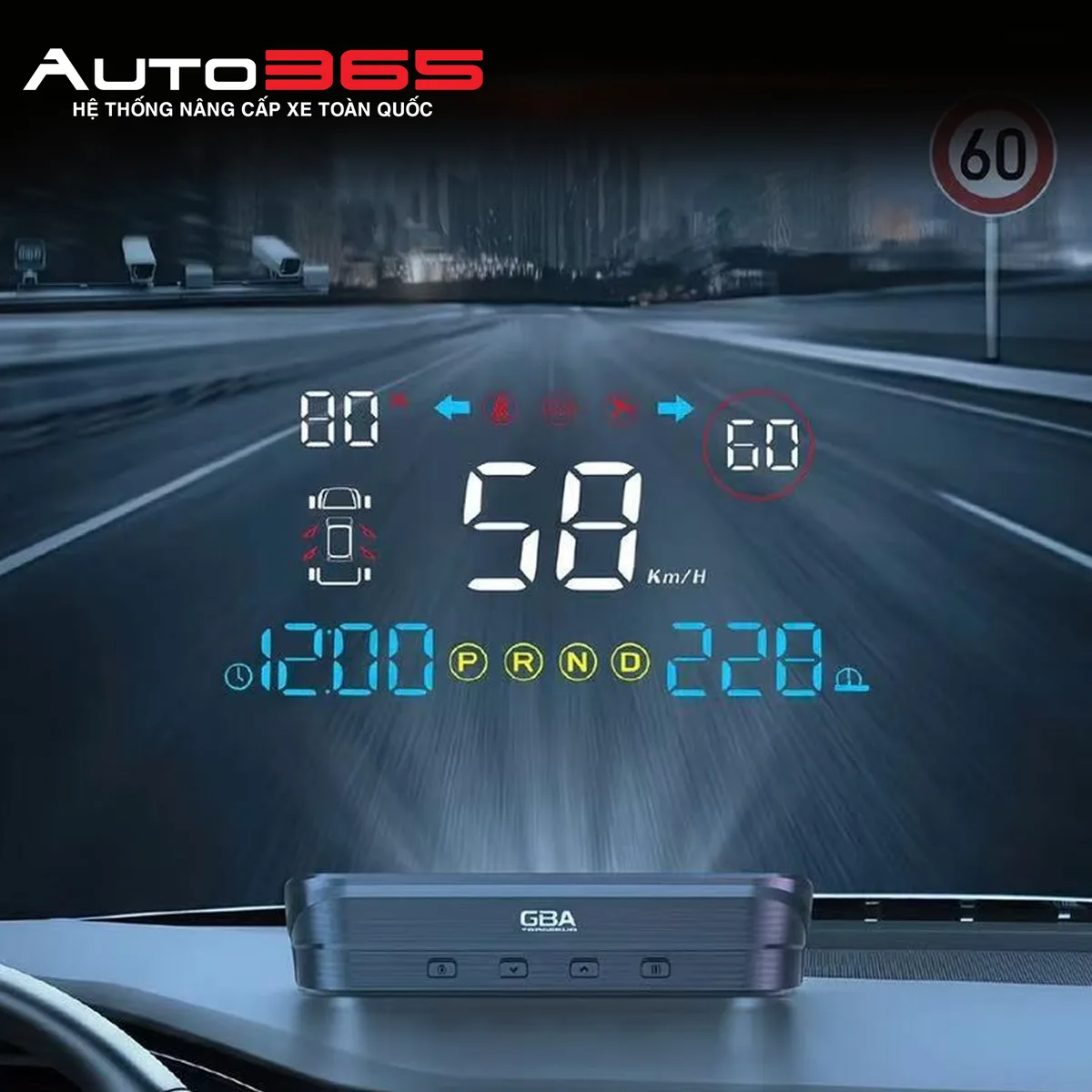 HUD kính lái V2 GBA cho VinFast Limo Green / MPV7 - Hình 4