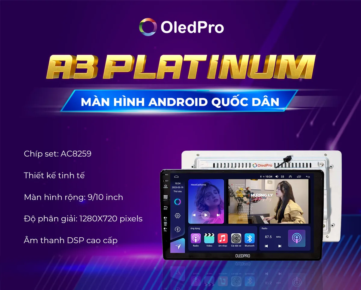 Màn hình Android ô tô OledPro A3 Platinum