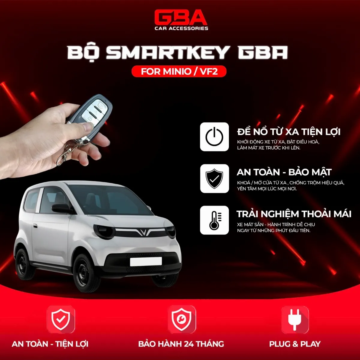 Bộ Smartkey GBA bản cao cấp cho VinFast Minio VF2