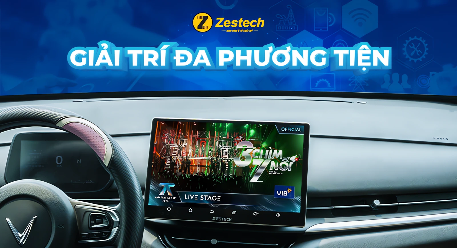 Màn hình Android Zestech ZT5 360 13 inch cho VinFast VF5 – lắp đặt tại Auto365