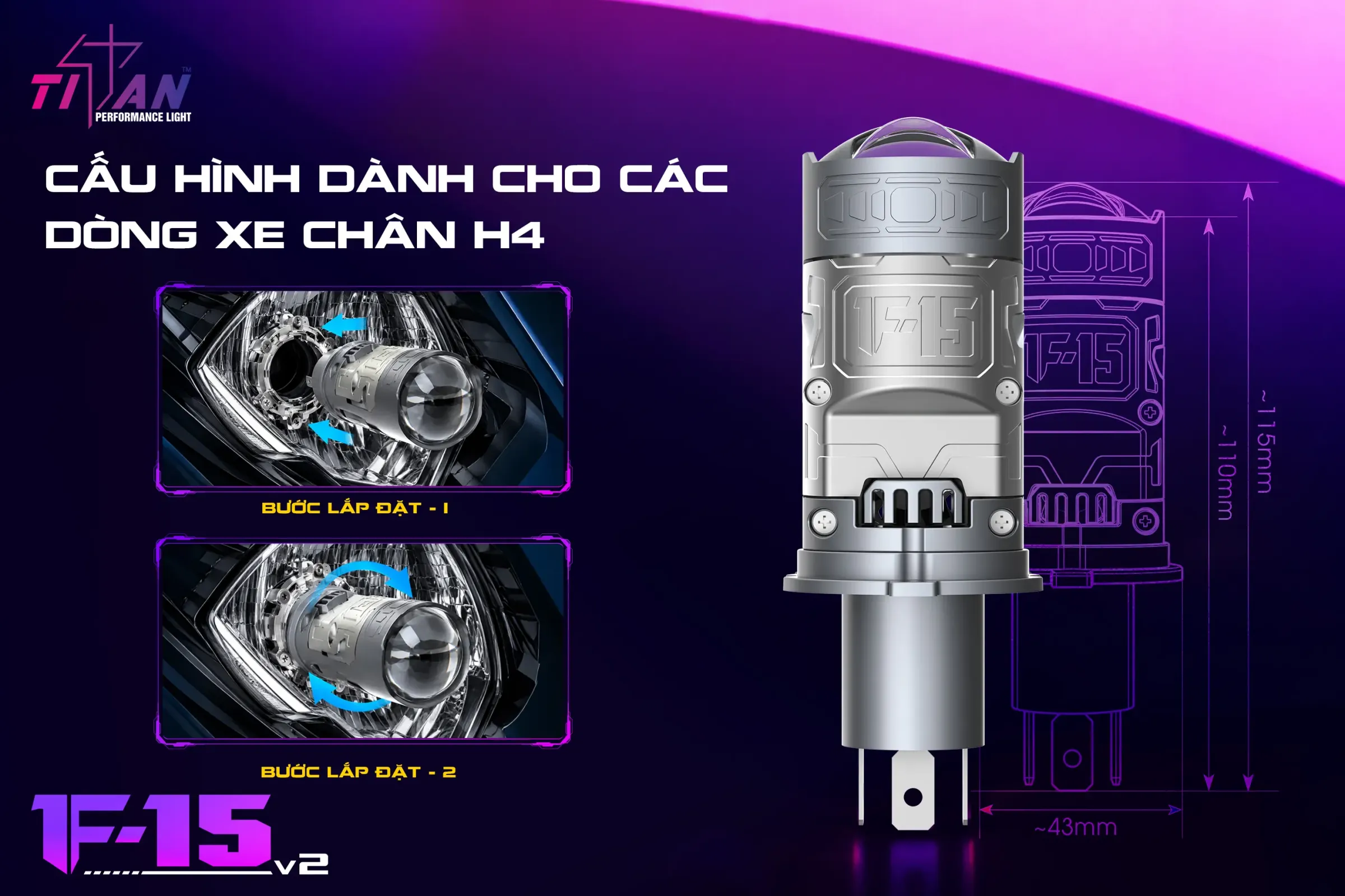 Cấu hình F-15 V2 dành cho dòng xe sử dụng chân H4
