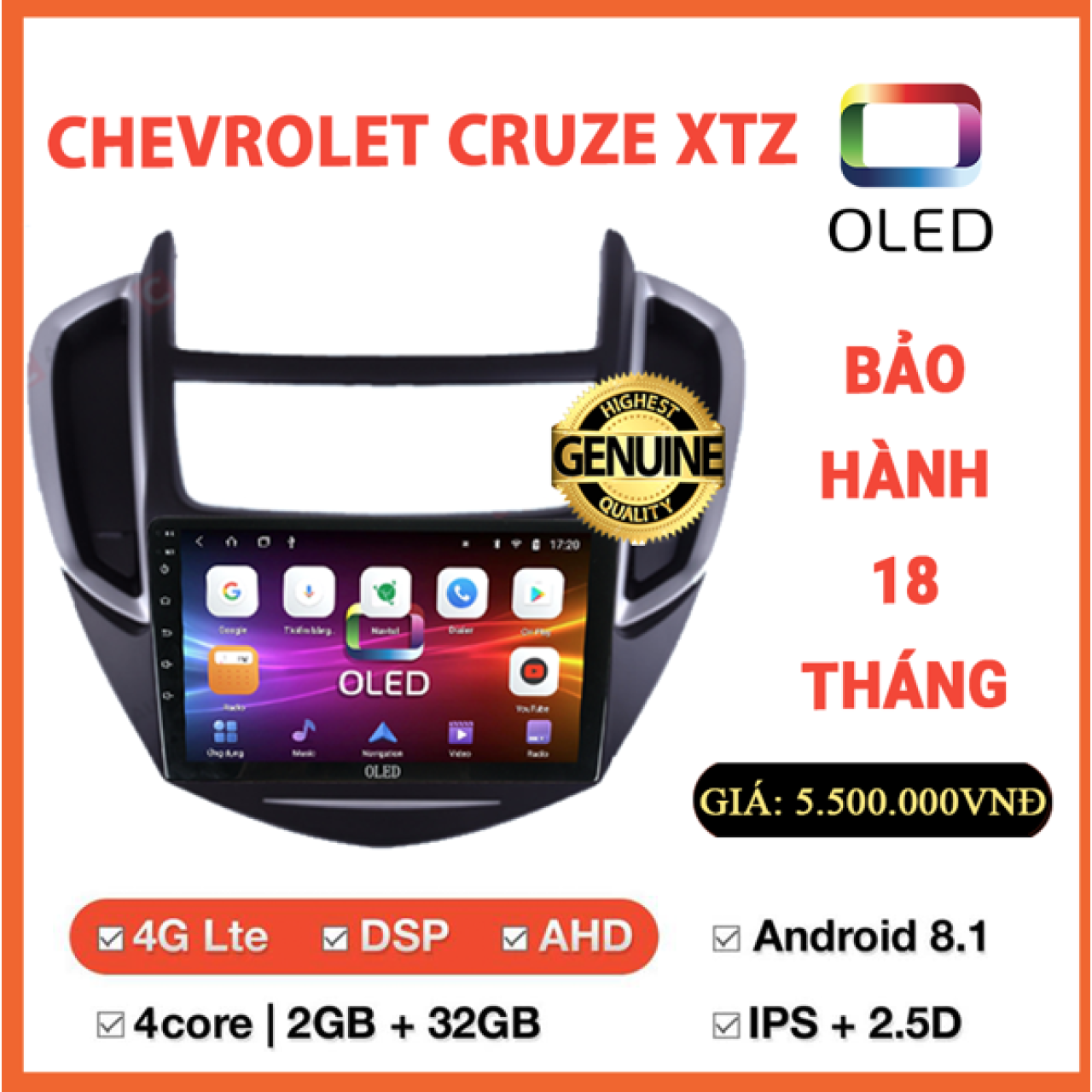 Màn hình Oled Chevrolet Cruze XTZ - Hình 1