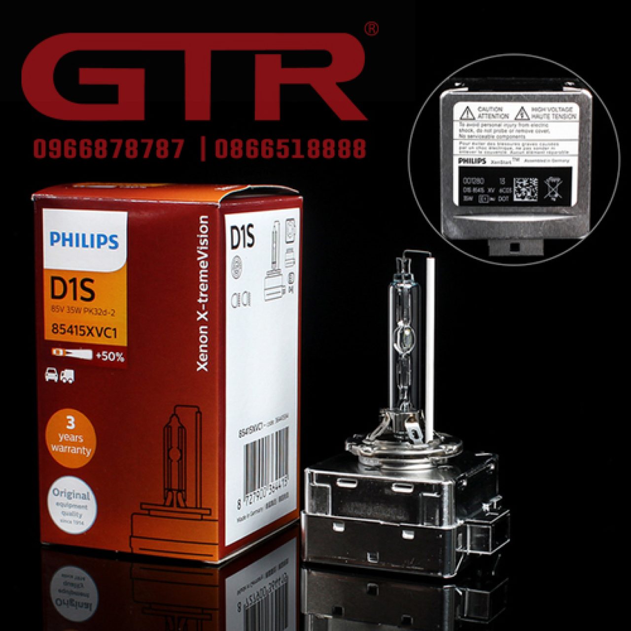 Xenon Philips D1S Xtreme Vision 130% 85415xvc1 35W 4800k - Hình 1