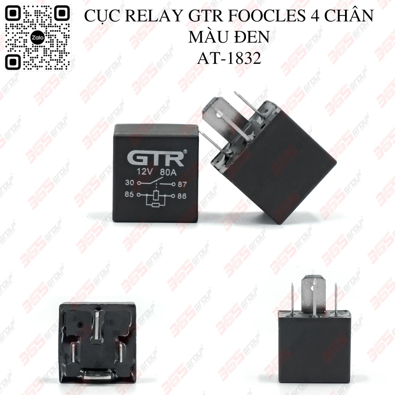 CỤC RELAY GTR FOOCLES 4 CHÂN MÀU ĐEN AT-1832 - Hình 1