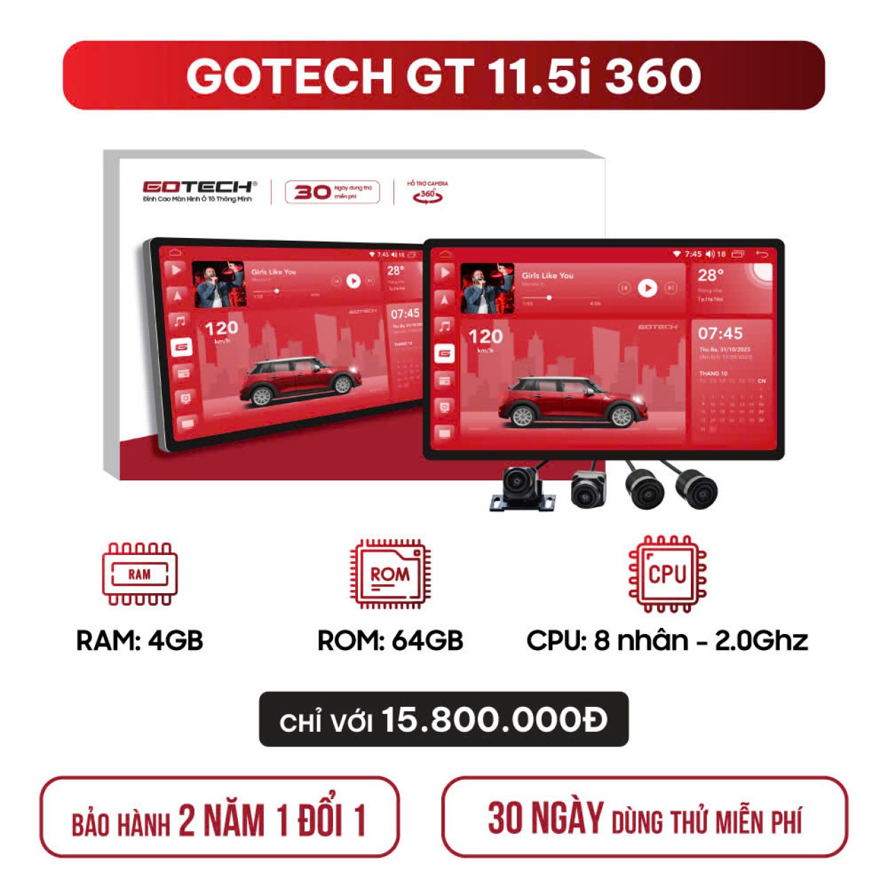 MÀN HÌNH Ô TÔ THÔNG MINH GOTECH GT11.5I 360 - Hình 1
