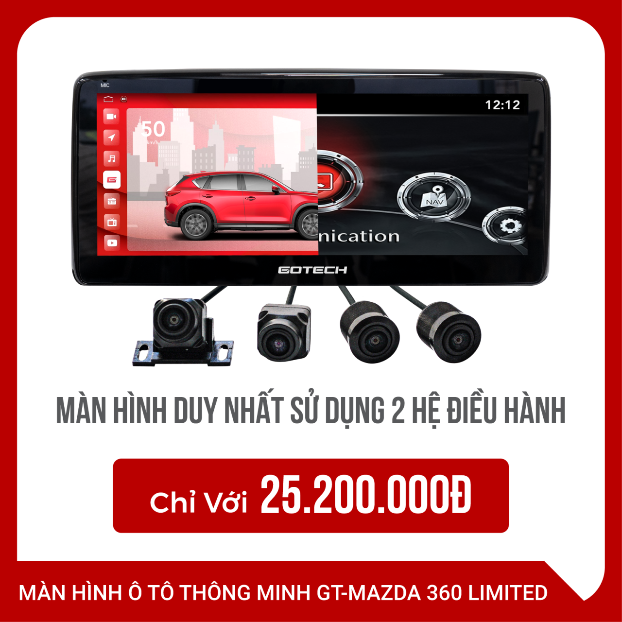 MÀN HÌNH Ô TÔ THÔNG MINH GOTECH GT MAZDA 360 LIMITED - Hình 5