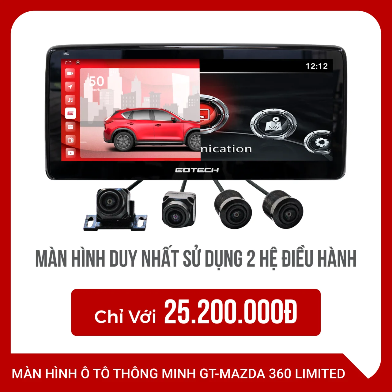 Màn hình ô tô thông minh Gotech GT Mazda 360 Limited - Hình 5