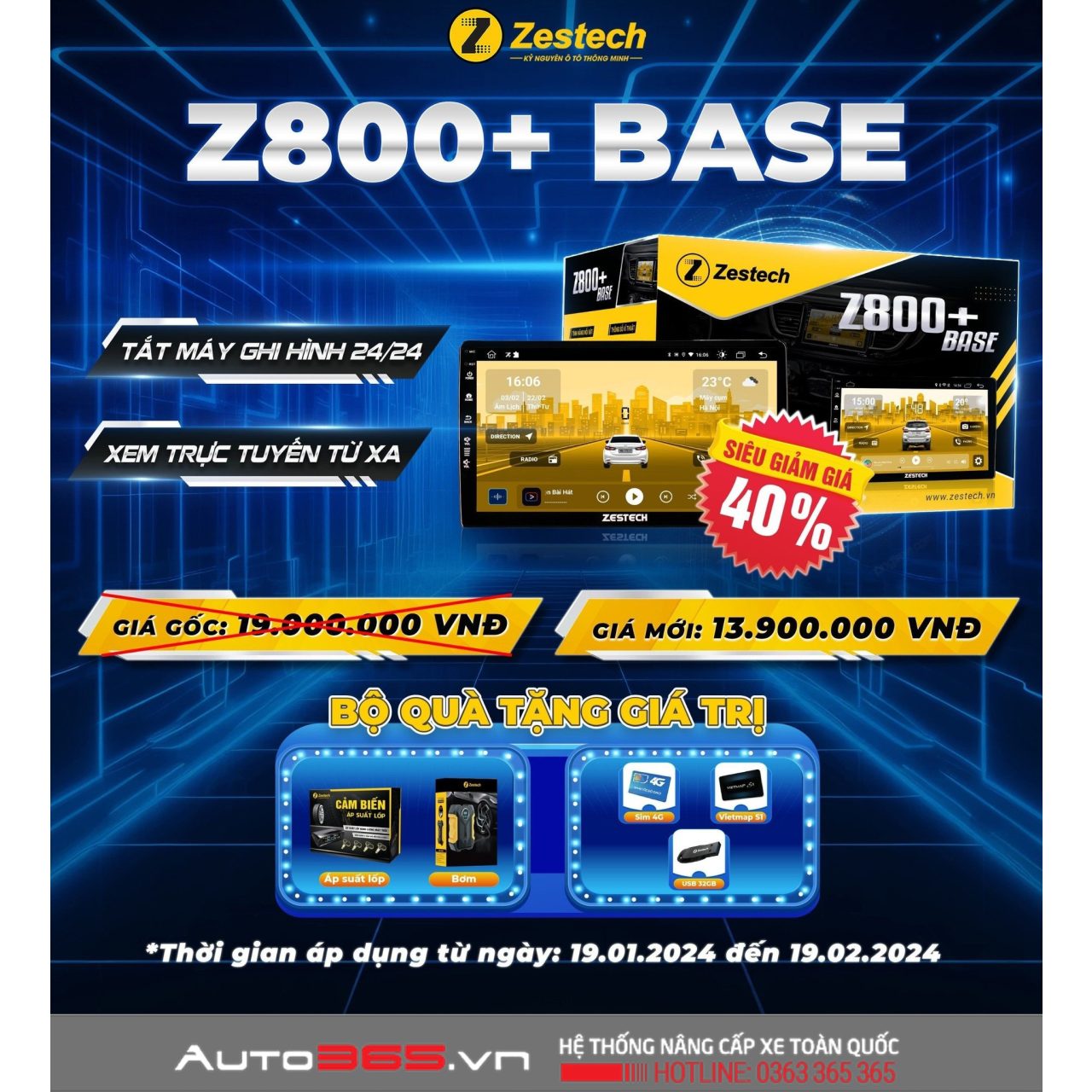 MÀN HÌNH Ô TÔ ANDROID ZESTECH Z800+ BASE - Hình 1