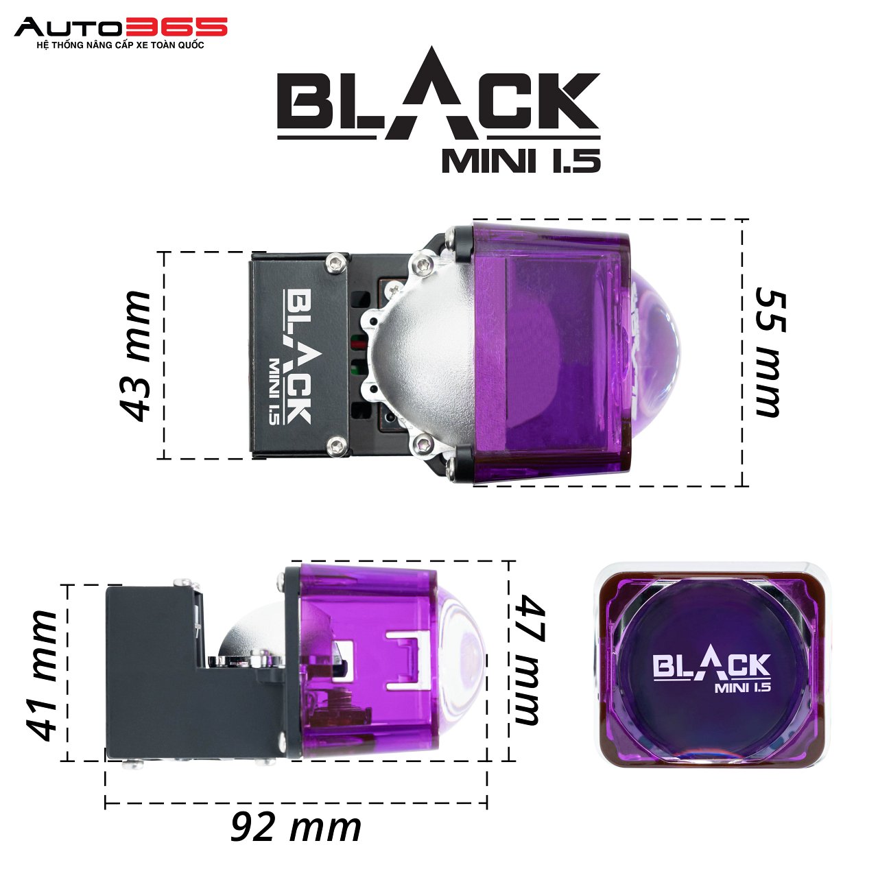 BI LED TITAN BLACK MINI 1.5 INCH - Hình 4