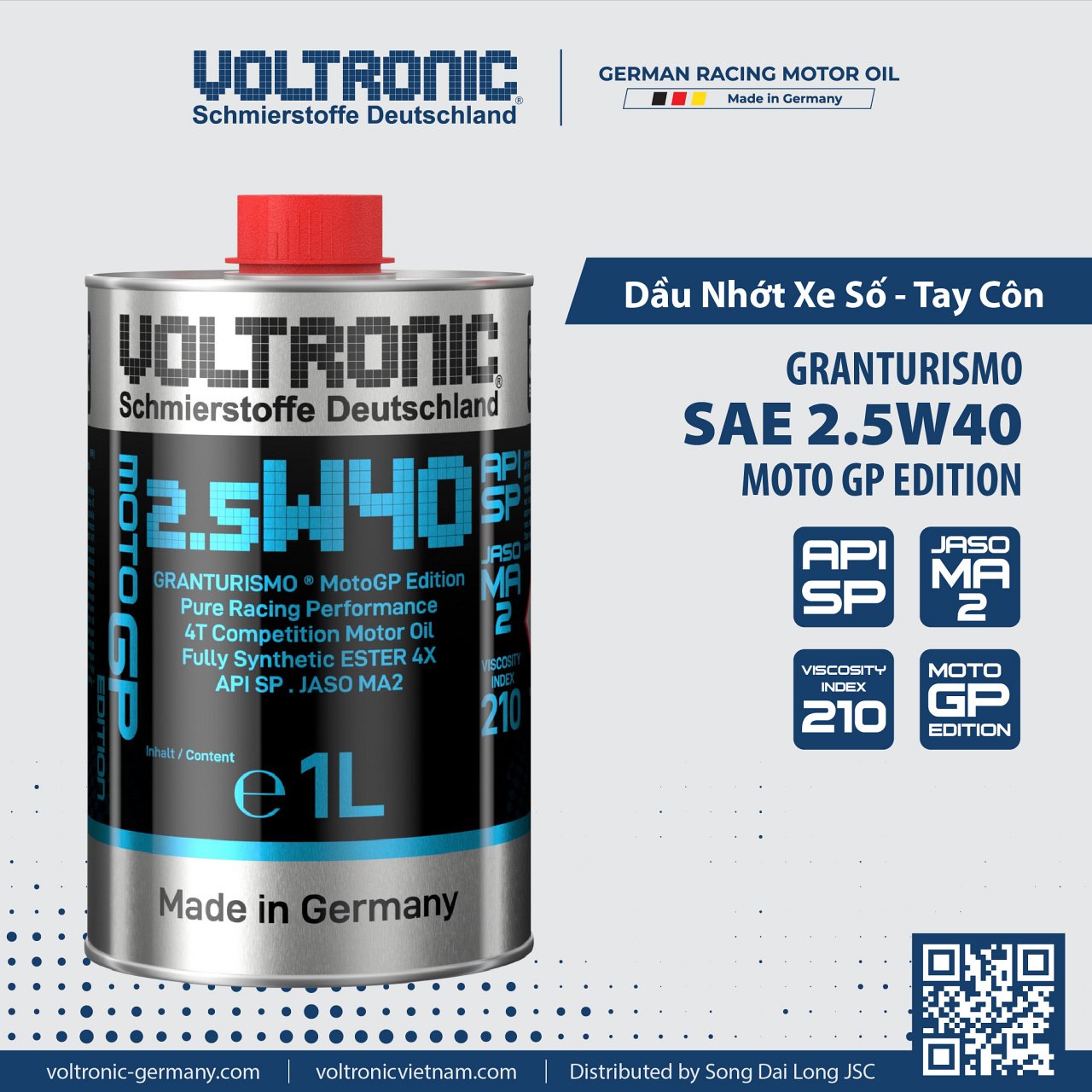 Nhớt Cao Cấp Voltronic 2.5W40 MotoGP Edition 1L - Hình 2