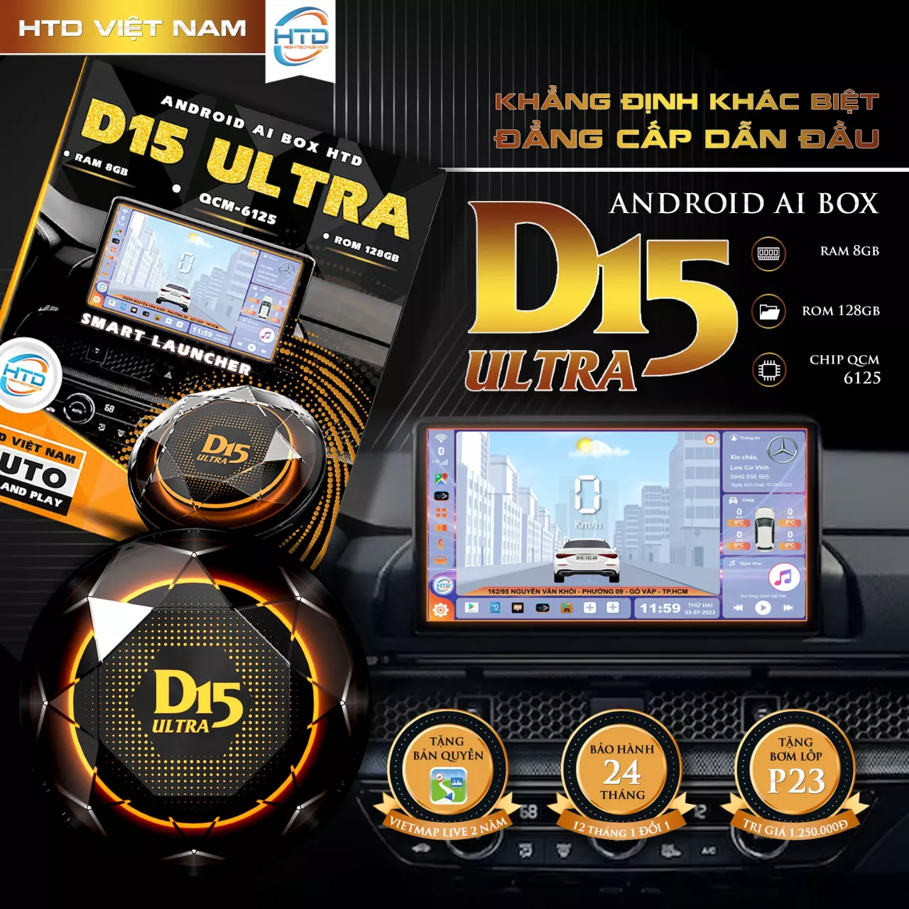 ANDROID BOX CHO Ô TÔ D15 ULTRA - Hình 1