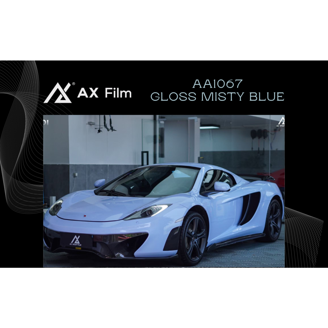 AX WRAP FILM GLOSS MISTY BLUE – XANH SƯƠNG BÓNG MCLAREN - Hình 1