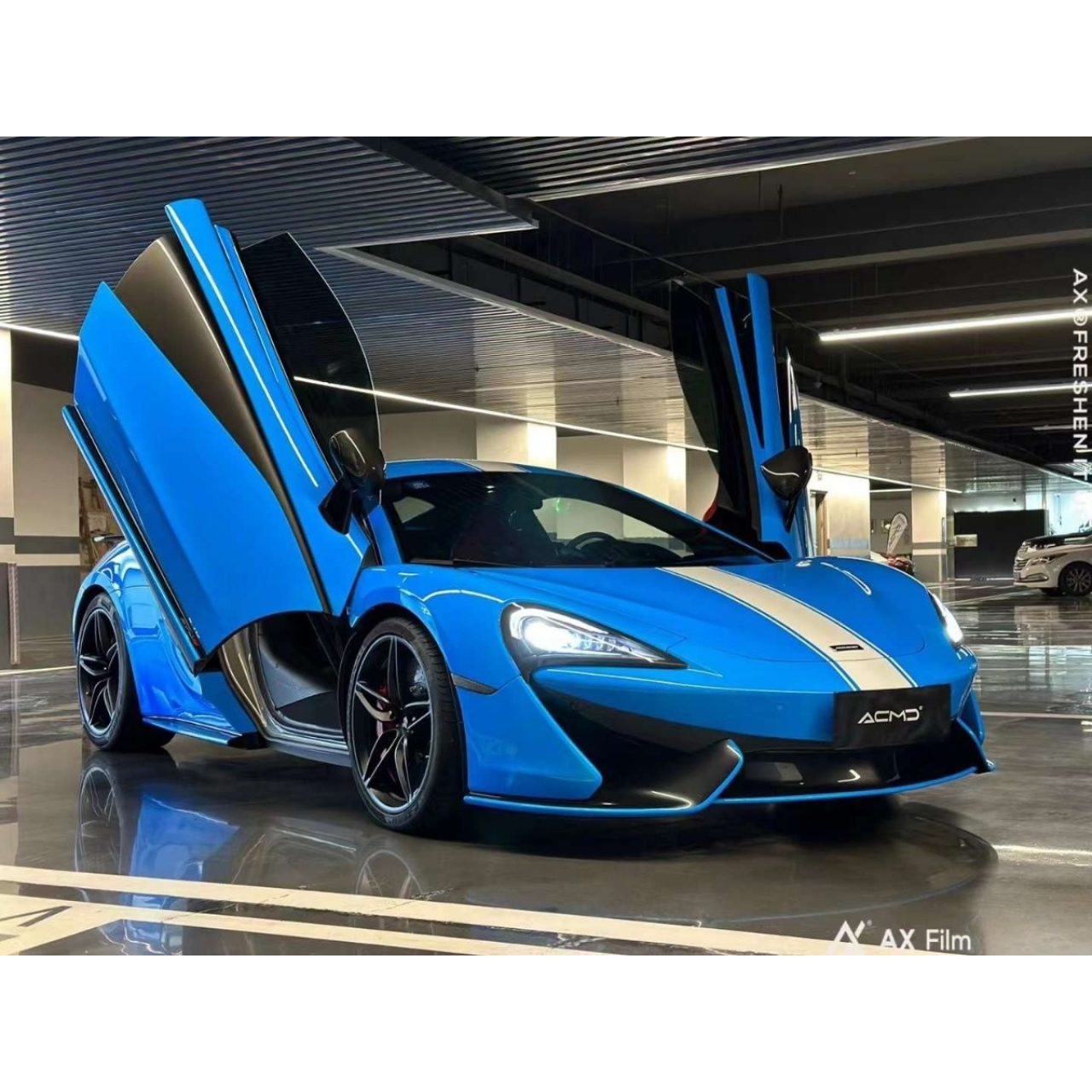 AX WRAP FILM GLOSS SKY BLUE – XANH BẦU TRỜI BÓNG MCLAREN 570S - Hình 3