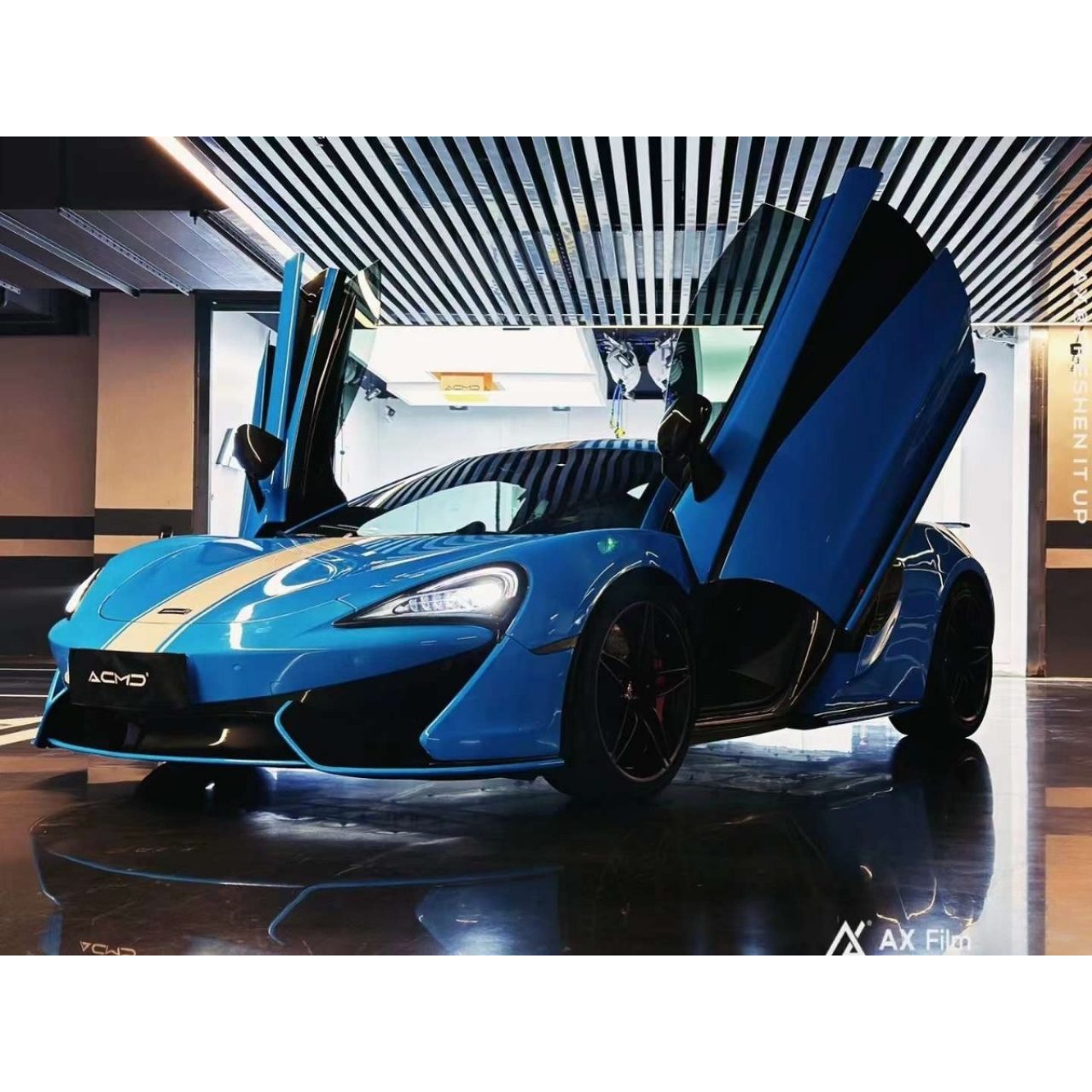 AX WRAP FILM GLOSS SKY BLUE – XANH BẦU TRỜI BÓNG MCLAREN 570S - Hình 4