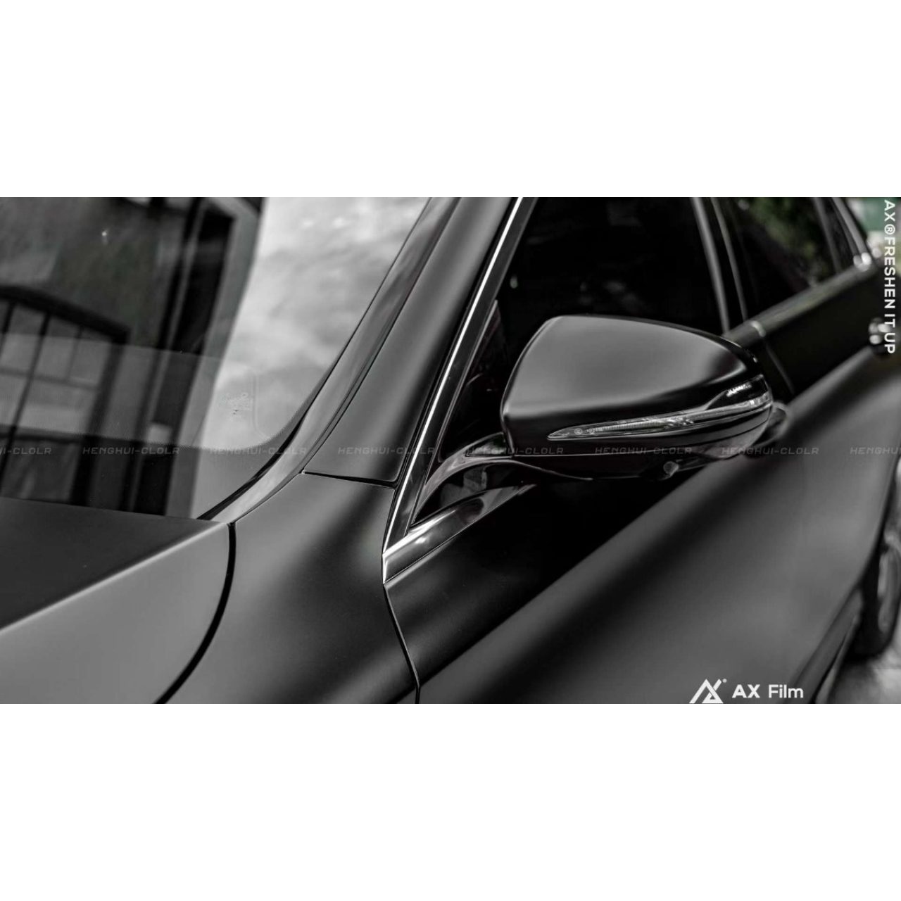 AX WRAP FILM MATTE BLACK – ĐEN MỜ MERCEDES BENZ E300 - Hình 3